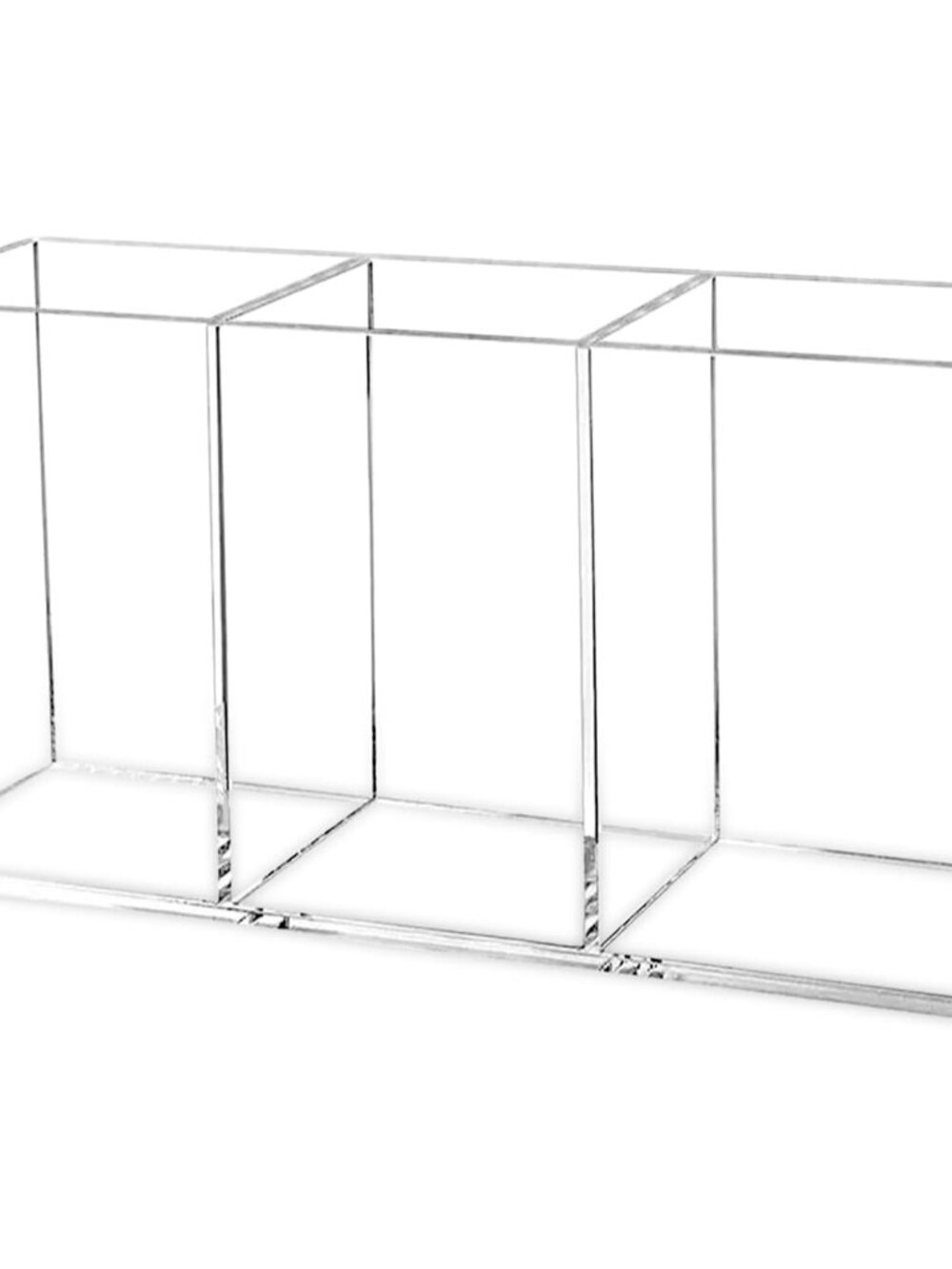 Clear Makeup Brush Organizer,Acrylic Cosmetic Brushes Storage Holder with 3 Slot